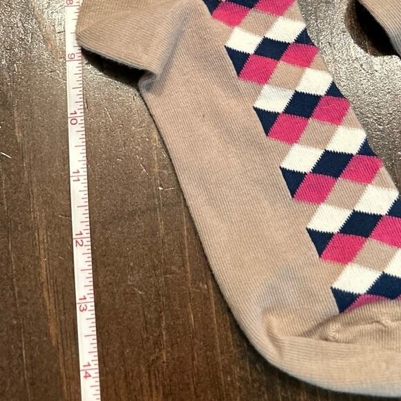 Cole Haan Womens Pink Tan Preppy Multicolor Dress Socks Soft Comfortable Sz 8-10 - Picture 7 of 7